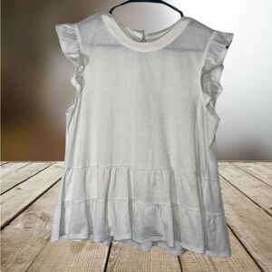 Mixed Threads White Ruffled Tiered Blouse
